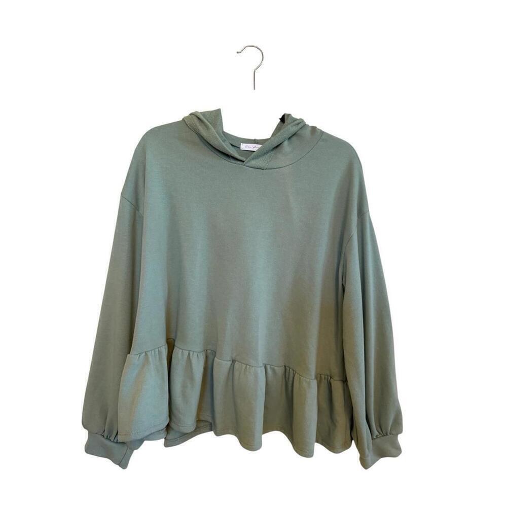 NWOT CEO Femme Mint Green Sweat Shirt Long Sleeve Top Sz. L